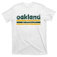 Oakland California Three Stripe Vintage Weathered T-Shirt