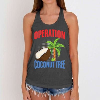 Operation Coconut Tree Kamala Harris Funny Coconut Tree Women's Knotted Racerback Tank