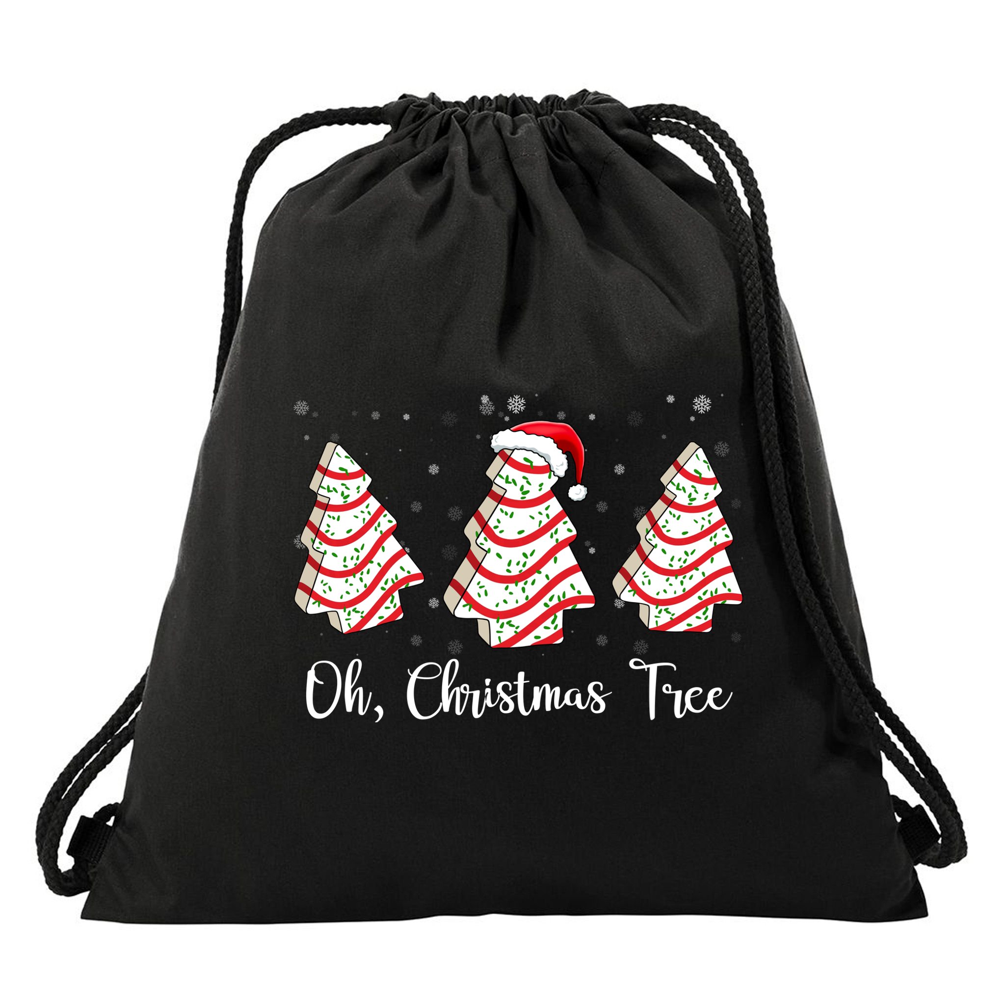 Oh Christmas Tree Cute Holiday Gift Drawstring Bag