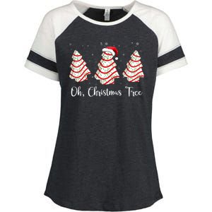 Oh Christmas Tree Cute Holiday Gift Enza Ladies Jersey Colorblock Tee