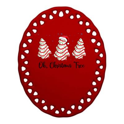 Oh Christmas Tree Cute Holiday Gift Ceramic Oval Ornament