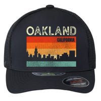 Oakland California Town Skyline Flexfit Unipanel Trucker Cap