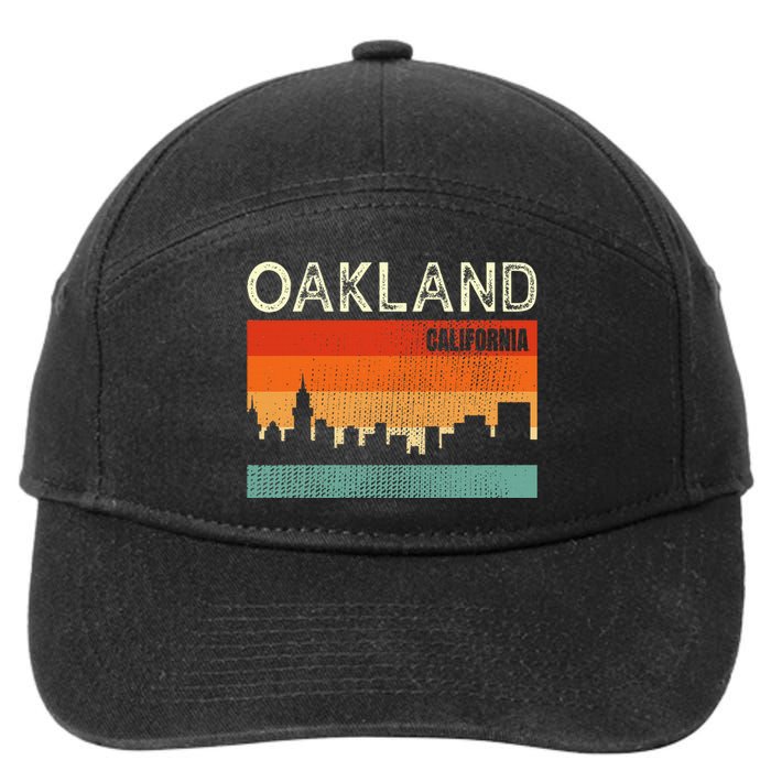 Oakland California Town Skyline 7-Panel Snapback Hat