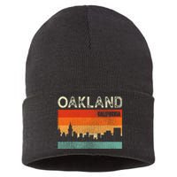 Oakland California Town Skyline Sustainable Knit Beanie