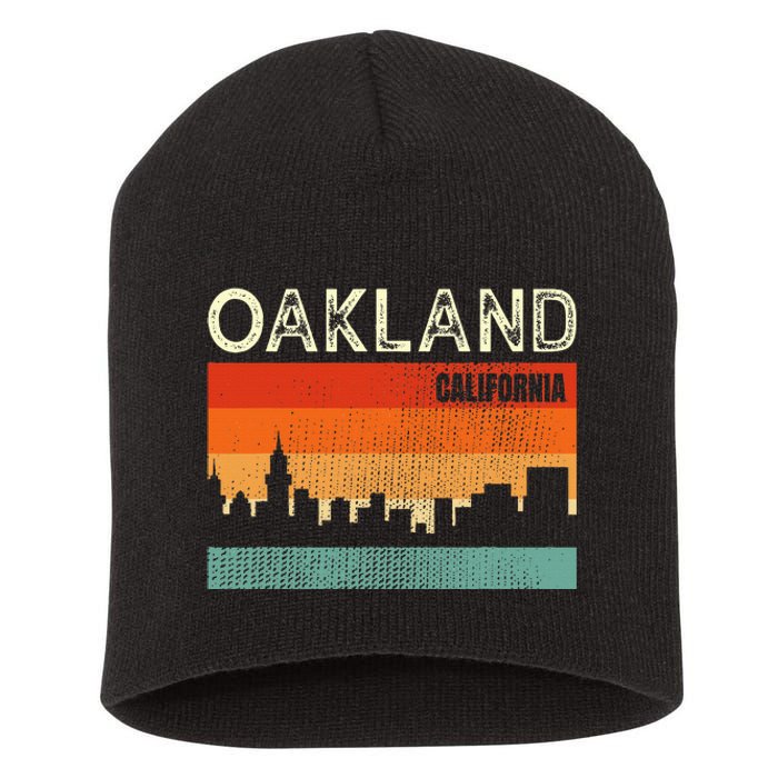 Oakland California Town Skyline Short Acrylic Beanie