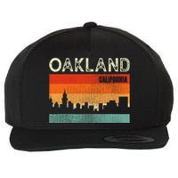 Oakland California Town Skyline Wool Snapback Cap