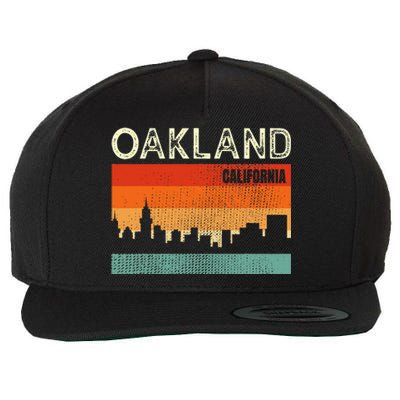 Oakland California Town Skyline Wool Snapback Cap