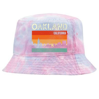 Oakland California Town Skyline Tie-Dyed Bucket Hat