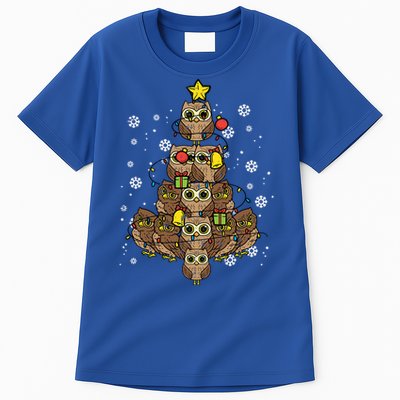 Owls Christmas Tree Cute Xmas Pajamas Pjs Bird Animal Gift Tall T-Shirt