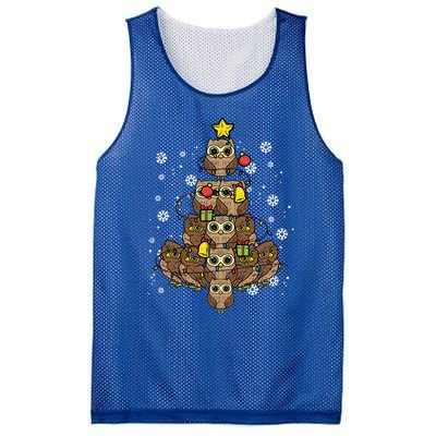 Owls Christmas Tree Cute Xmas Pajamas Pjs Bird Animal Gift Mesh Reversible Basketball Jersey Tank