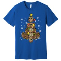 Owls Christmas Tree Cute Xmas Pajamas Pjs Bird Animal Gift Premium T-Shirt