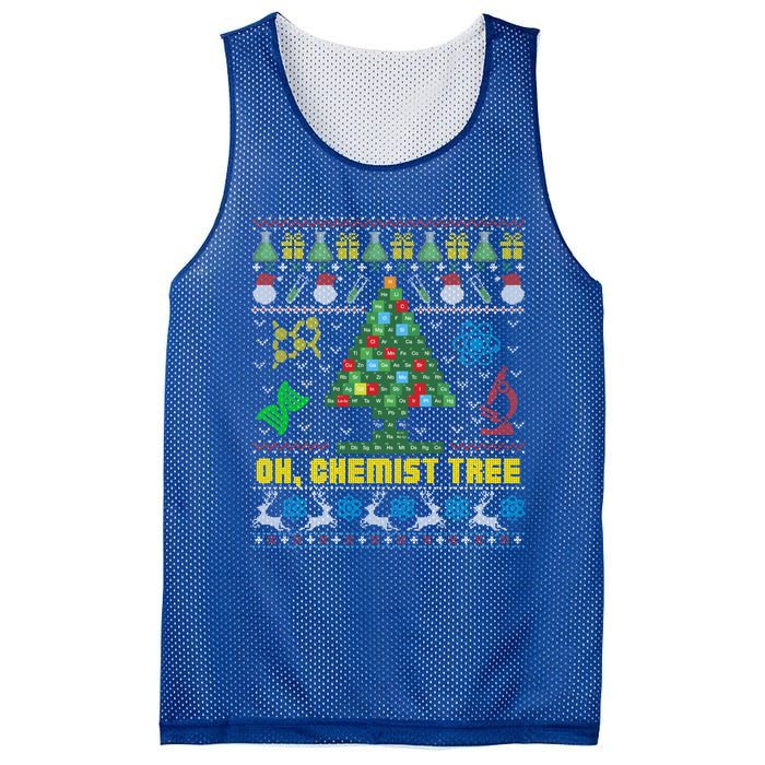 Oh Chemist Tree Chemistree Chemistry Ugly Christmas Sweater Meaningful Gift Mesh Reversible Basketball Jersey Tank