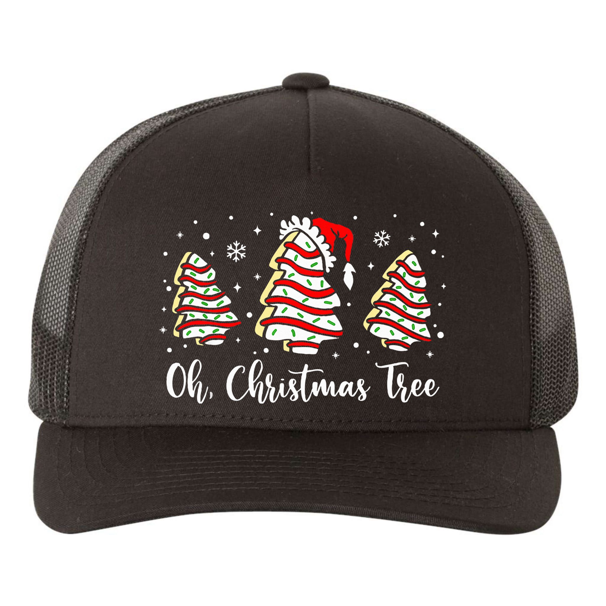 Oh Christmas Tree Cakes Debbie Funny Christmas Snack Cake  Yupoong Adult 5-Panel Trucker Hat