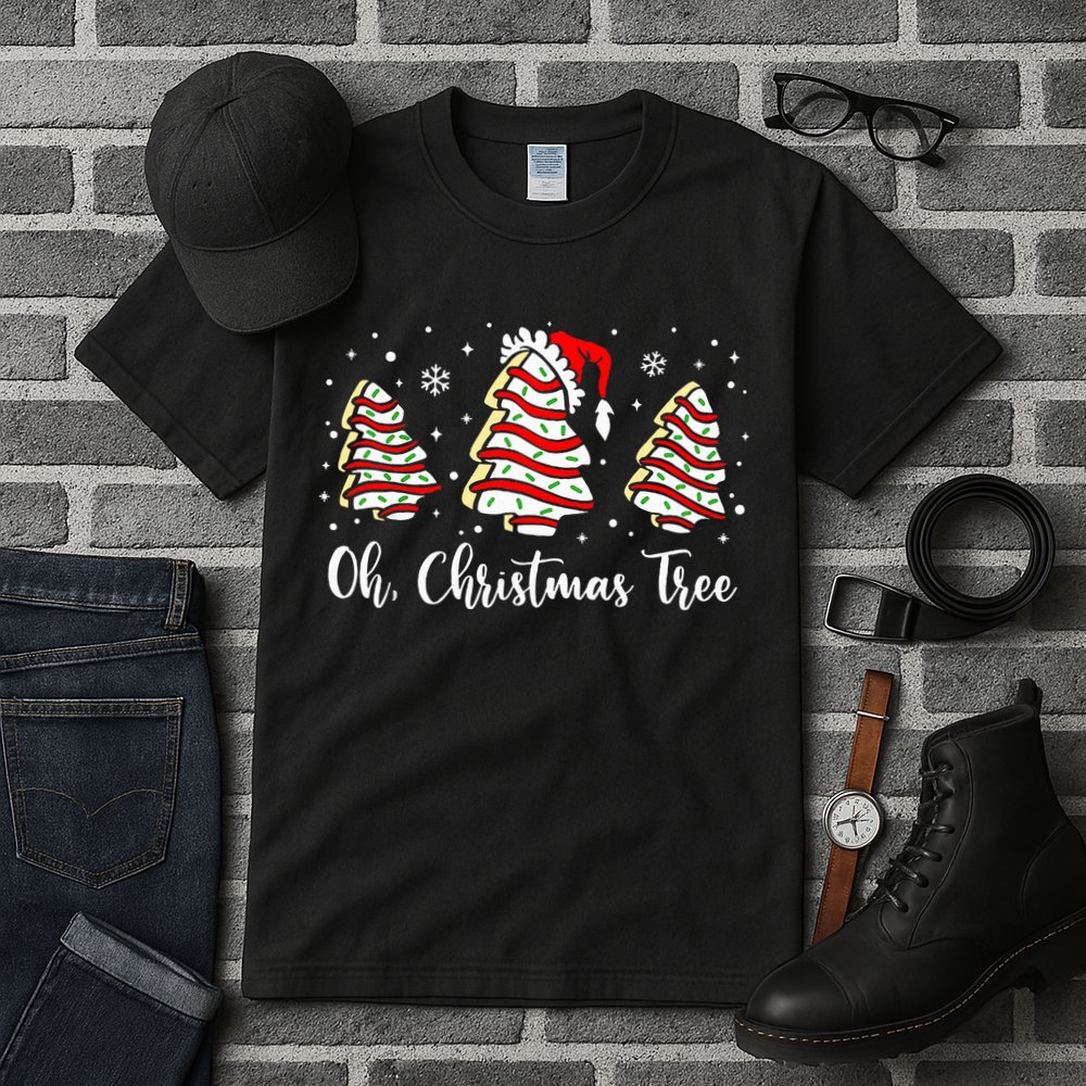 Oh Christmas Tree Cakes Debbie Funny Christmas Snack Cake  Tall T-Shirt