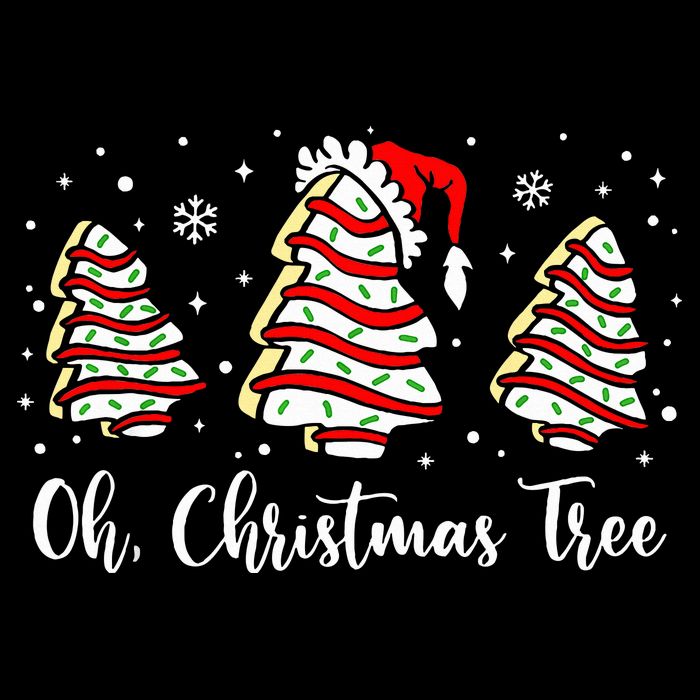 Oh Christmas Tree Cakes Debbie Funny Christmas Snack Cake  Tall T-Shirt