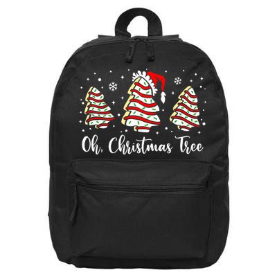 Oh Christmas Tree Cakes Debbie Funny Christmas Snack Cake  16 in Basic Backpack