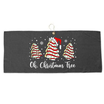 Oh Christmas Tree Cakes Debbie Funny Christmas Snack Cake  Large Microfiber Waffle Golf Towel