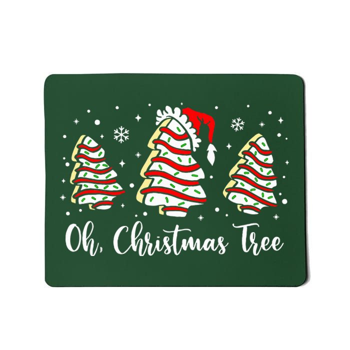 Oh Christmas Tree Cakes Debbie Funny Christmas Snack Cake  Mousepad