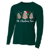 Oh Christmas Tree Cakes Debbie Funny Christmas Snack Cake  Cooling Performance Long Sleeve Crew