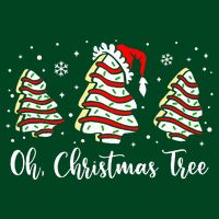 Oh Christmas Tree Cakes Debbie Funny Christmas Snack Cake  Cooling Performance Long Sleeve Crew