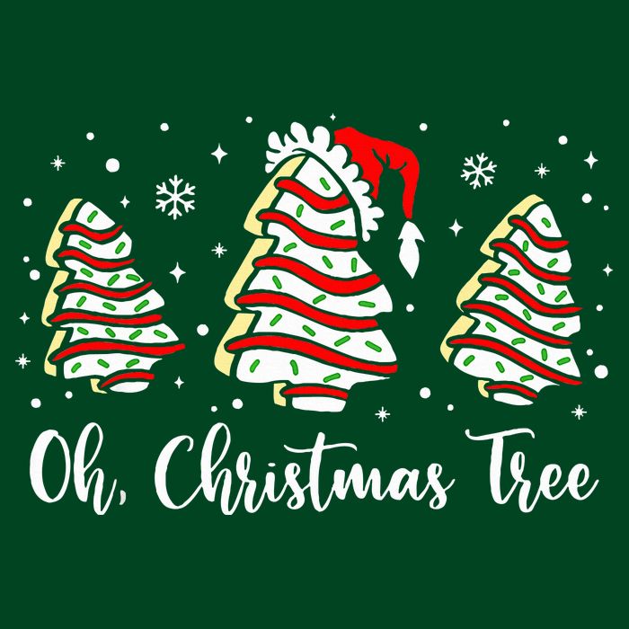 Oh Christmas Tree Cakes Debbie Funny Christmas Snack Cake  Cooling Performance Long Sleeve Crew
