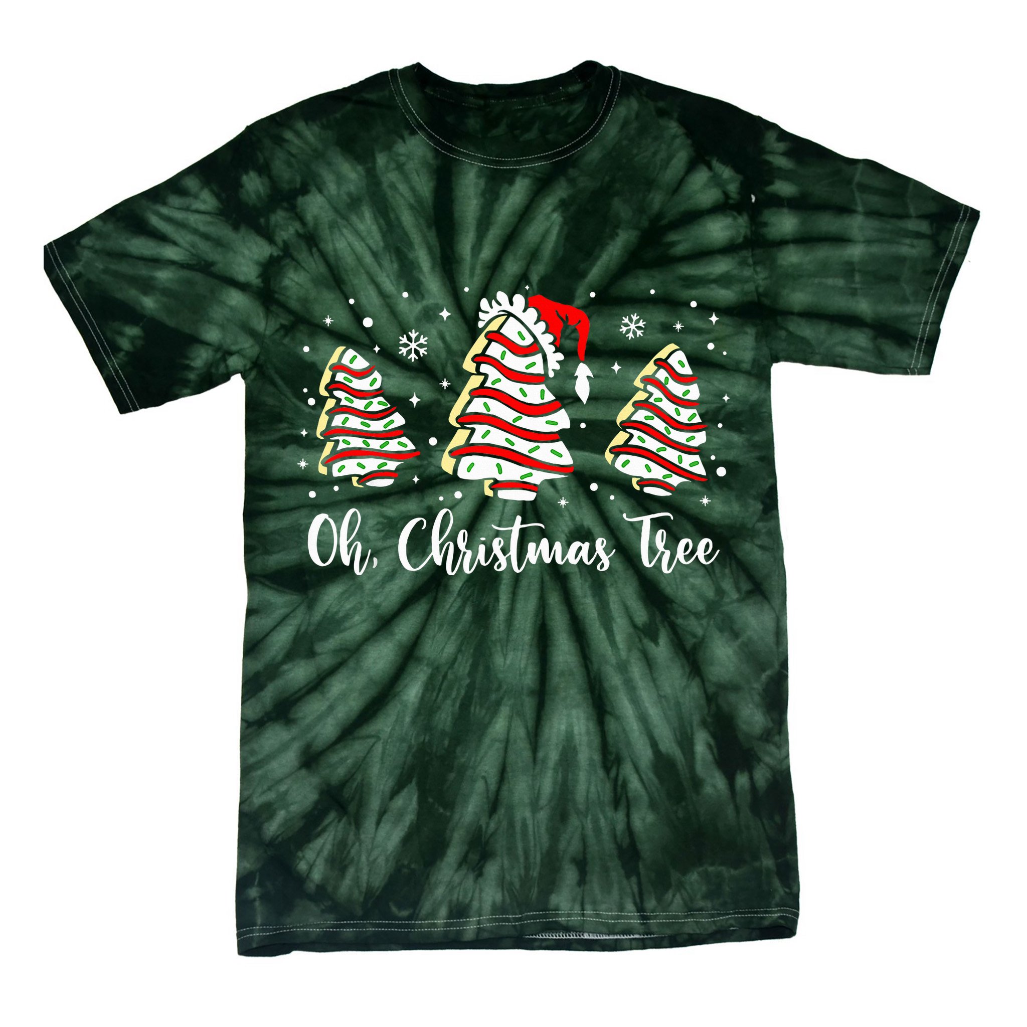 Oh Christmas Tree Cakes Debbie Funny Christmas Snack Cake  Tie-Dye T-Shirt