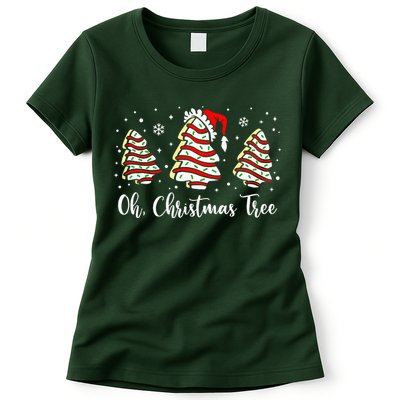 Oh Christmas Tree Cakes Debbie Funny Christmas Snack Cake  Womens T-Shirt