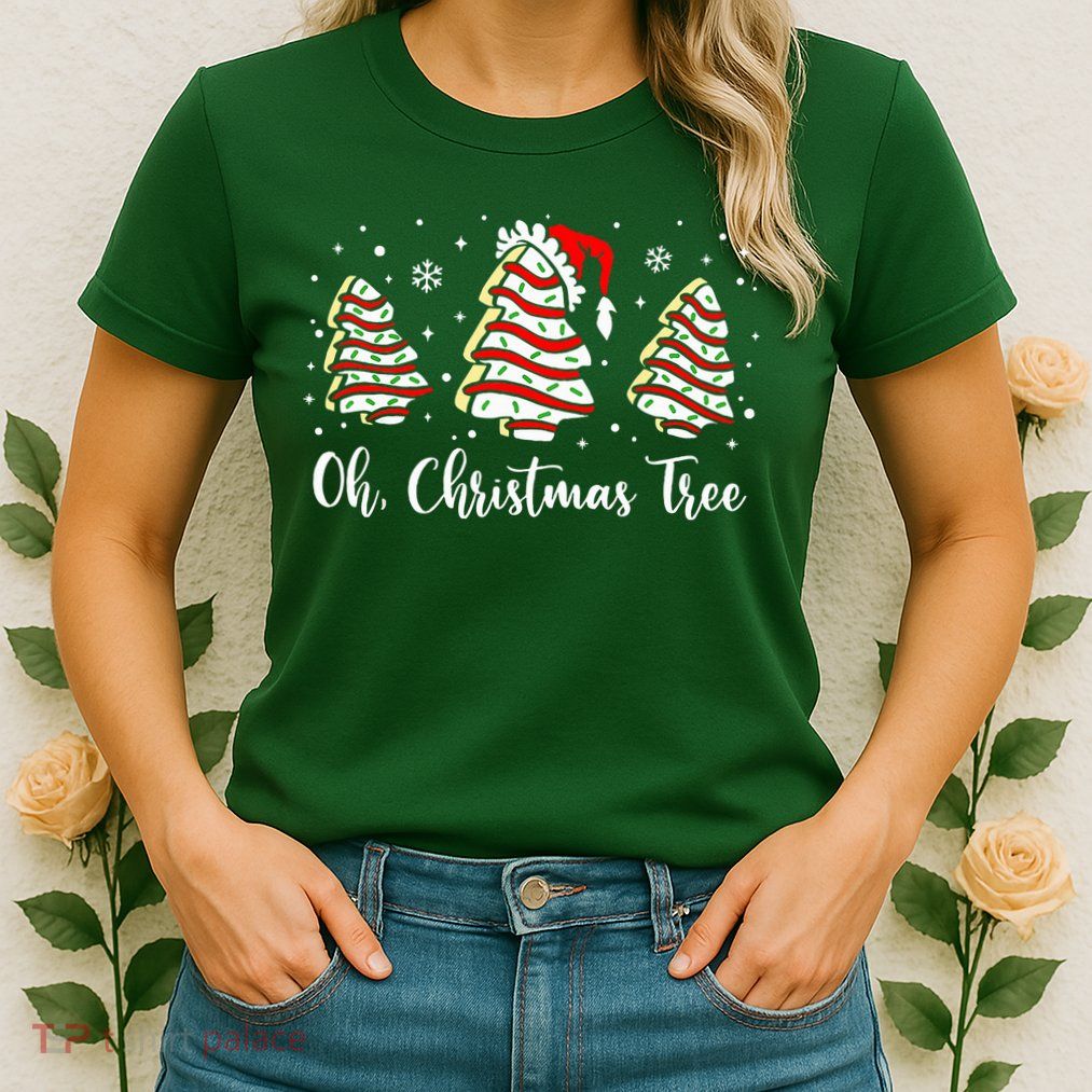 Oh Christmas Tree Cakes Debbie Funny Christmas Snack Cake  Womens T-Shirt