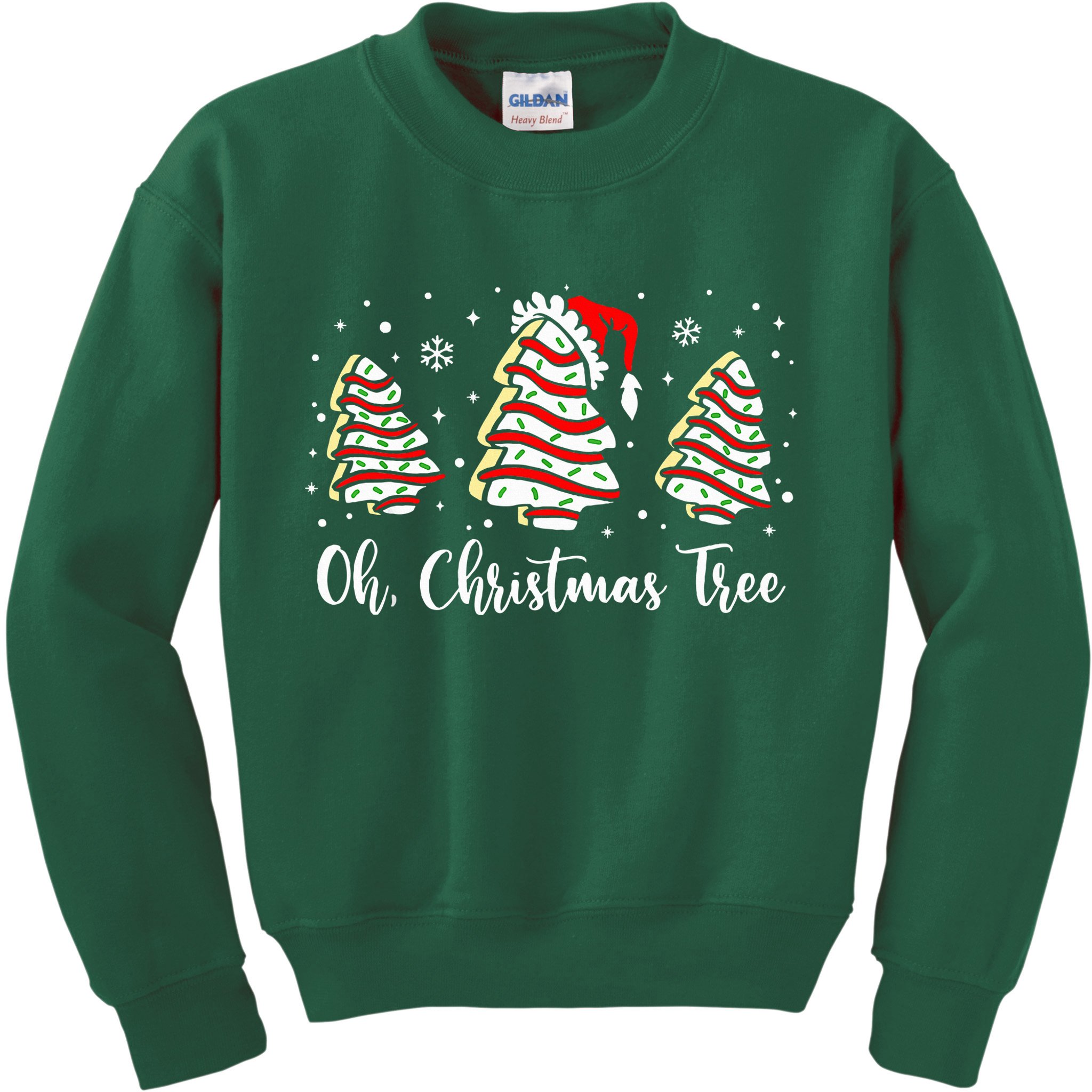 Oh Christmas Tree Cakes Debbie Funny Christmas Snack Cake  Kids Sweatshirt