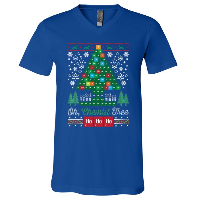 Oh Chemist Tree Merry Christmas Ugly Great Gift Great Gift Great Gift V-Neck T-Shirt