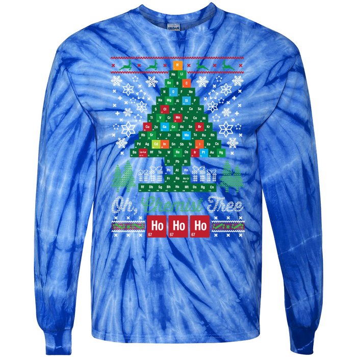 Oh Chemist Tree Merry Christmas Ugly Great Gift Great Gift Great Gift Tie-Dye Long Sleeve Shirt