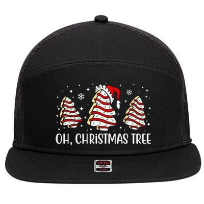 Oh Christmas Tree Cookie Festive Holiday 7 Panel Mesh Trucker Snapback Hat