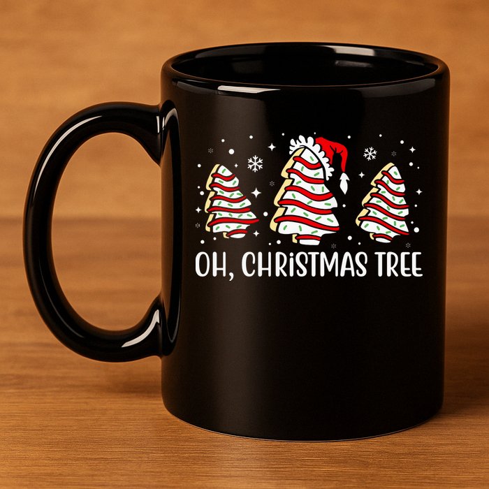 Oh Christmas Tree Cookie Festive Holiday 11oz C Handle Ceramic Mug
