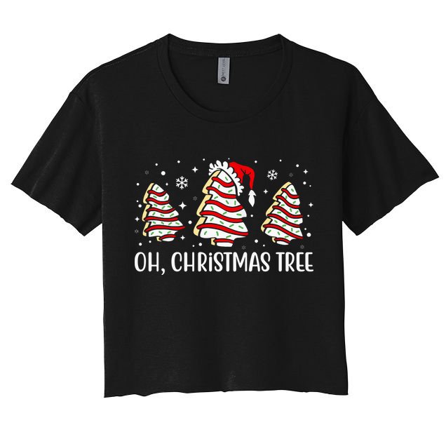 Oh Christmas Tree Cookie Festive Holiday Crop Top