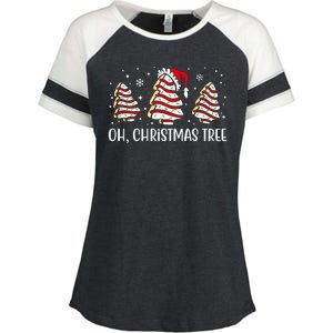 Oh Christmas Tree Cookie Festive Holiday Enza Ladies Jersey Colorblock Tee