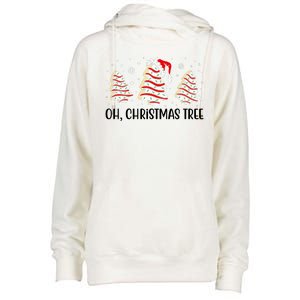 Oh Christmas Tree Cookie Festive Holiday Womens Funnel Neck Pullover Hood