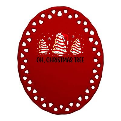 Oh Christmas Tree Cookie Festive Holiday Ceramic Oval Ornament