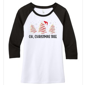 Oh Christmas Tree Cookie Festive Holiday Women's Tri-Blend 3/4-Sleeve Raglan Shirt