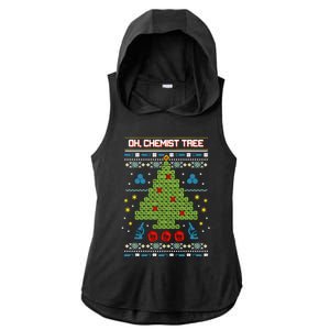 Oh Chemist Tree Christmas Ladies PosiCharge Tri-Blend Wicking Draft Hoodie Tank