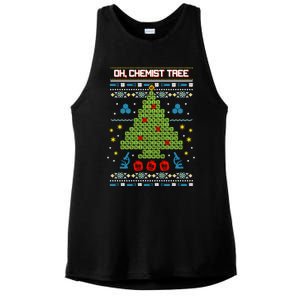 Oh Chemist Tree Christmas Ladies PosiCharge Tri-Blend Wicking Tank