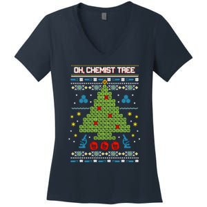 Oh Chemist Tree Christmas Women's V-Neck T-Shirt