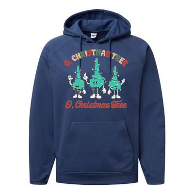 Oh Christmas Tree Xmas Lights Rt Respiratory Therapist Performance Fleece Hoodie