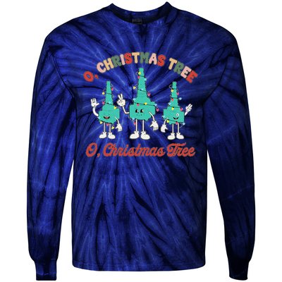 Oh Christmas Tree Xmas Lights Rt Respiratory Therapist Tie-Dye Long Sleeve Shirt