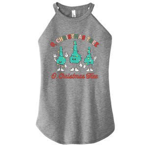 Oh Christmas Tree Xmas Lights Rt Respiratory Therapist Women's Perfect Tri Rocker Tank