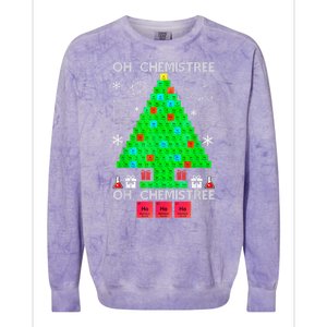 Oh Chemist Tree Chemistree Funny Science Chemistry Christmas Colorblast Crewneck Sweatshirt