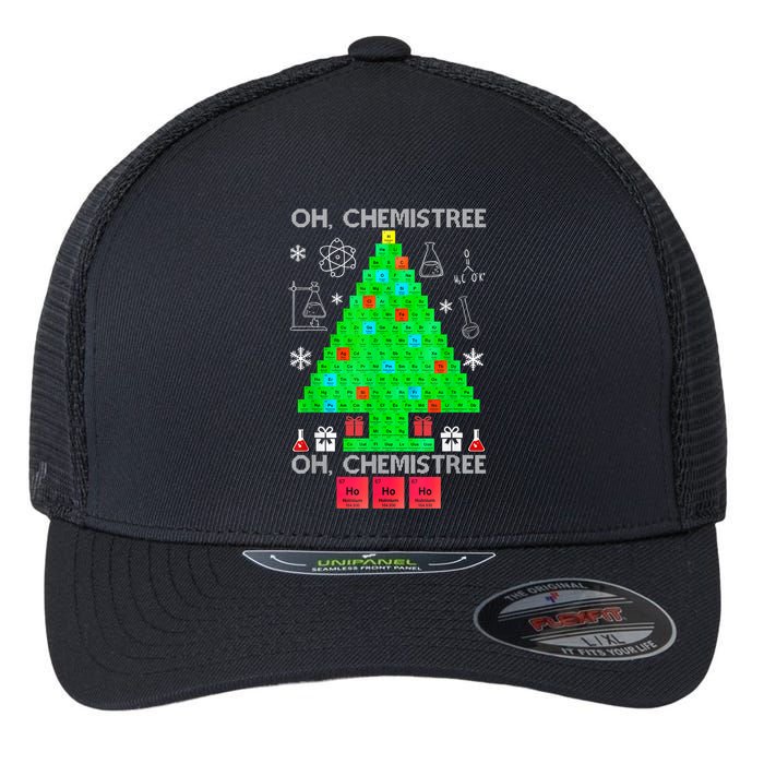 Oh Chemist Tree Chemistree Funny Science Chemistry Christmas Flexfit Unipanel Trucker Cap