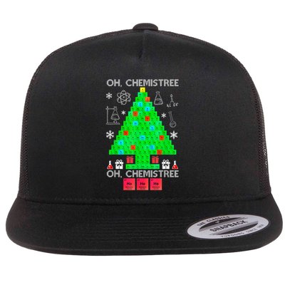 Oh Chemist Tree Chemistree Funny Science Chemistry Christmas Flatbill Hat