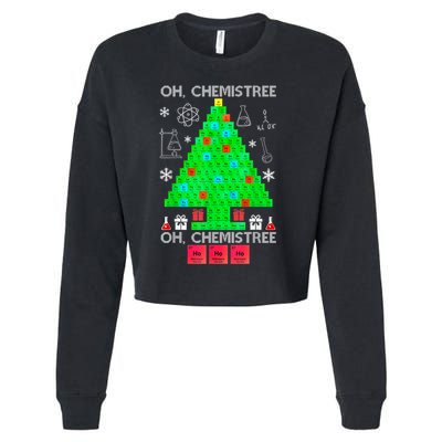 Oh Chemist Tree Chemistree Funny Science Chemistry Christmas Cropped Pullover Crew