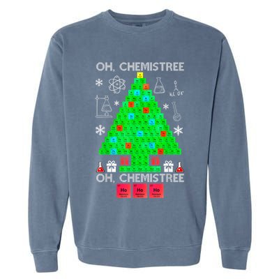 Oh Chemist Tree Chemistree Funny Science Chemistry Christmas Garment-Dyed Sweatshirt