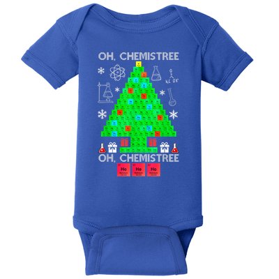 Oh Chemist Tree Chemistree Funny Science Chemistry Christmas Baby Bodysuit